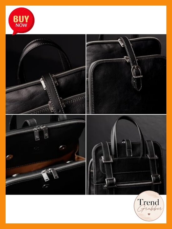 Full Grain Leather Convertible Backpack Shoulder Bag Fits 13\